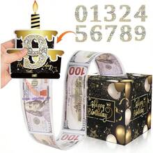 Feliz 13 Cumpleaos Caja de Dinero en Efectivo de Regalo Set, Sorpresa Pull Out Caja de Regalo de Dinero con 30Pcs Bolsas Transparentes - Maneras Divertidas de Dinero en Efectivo Como un 13 Cumpleaos de Regalo Para las Nias Los Nios - Hucha-05 - Ver 1