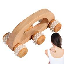 1pc Roller Massager Muscle Relaxation Manual Body Roller Handheld Body Massager For Neck Back Legs & Face - Khaki - View 1