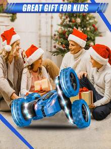 1pc Remote Control Car Toy (For 4-6 Years Old Boys), 360° Rotating Dual-Sided RC Car With LED Headlights, 4WD 2.4GHz Electric Rechargeable Toy Car, Upgraded Version With Bar Light & Headlights, All-Terrain Rechargeable Truck, Outdoor Beach Toy, Suitable For 3-12 Years Old Boys & Girls, Birthday/Christmas/Halloween/Easter/New Year Gift - Multicolor - View 5