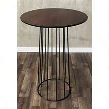 Mesa Periquera de pedestal circular Capri en color nogal y base negra con medidas de 60 o 70cm de diámetro y 100cm altura. - Multicolor - Ver 4