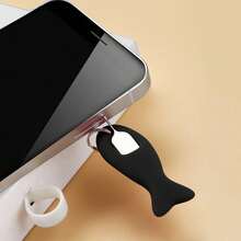 1支黑色鋅合金2合1 SIM卡彈出針帶矽膠套，防遺失針套，方便攜帶的鑰匙扣針 - 黑色 - 查看 7