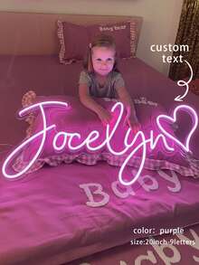 Custom Christmas LED Neon Lights Sign -Personalized Neon Name Sign Girls Gifts Christmas Decorations Home Kids Bedroom Decor Neon With Love Patterns ,Customised Neon Light Sign Suitable For Halloween Decorations ,Birthdays ,Christmas Gift Light Up Sign.,Birthday Gift,New Year Glamour - Style 1 - View 4