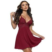 Women Nightgowns & Sleepshirts - Burgundy - View 6