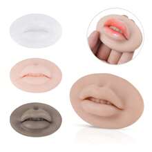 2 Pcs 5D Soft Silicone Realistic Lips Practice Module For Semi Permanent Make Up - Silicone Microblading Practice Fake Skin Lips - Lips Tattoo - Tattoo Practice Lips - Multicolor - View 2