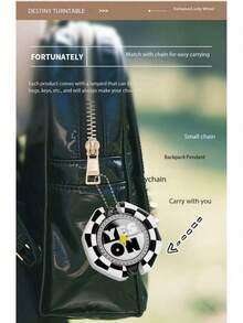 1pc Fate Spinner Fidget Toy, Creative Novelty Decision Maker, Spin Wheel To Relieve Stress, Can Be Hung On Bags Or Used As Keychain - Multicolor - View 3