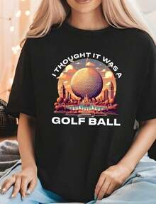 I Thought It Was A Golf Ball Shirt Golf Lover Shirt Epcot Golf Ball Shirt - Black - View 1
