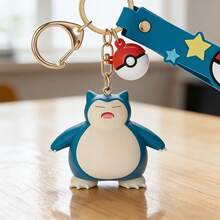 Miniso Pokémon Snorlax Keychain - Realistic Expression + Portable Lanyard Daily Key & Backpack Personalized Decoration (With Poké Ball Accessory) (1 PC) - Multicolor - View 3