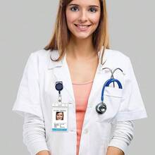 Pinza retrctil para porta credencial - Clip de carretes de de enfermera Clip de placa de identificacin porttil para mochila, bolso, llavero, bolsillo, material escolar para profesores, estudiante - Azul Marino - Ver 3