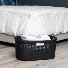 Mind Reader - Cesta de ropa de 40 litros, diseño de mimbre premium, plástico, color negro(Negro Único) - Multicolor - Ver 5
