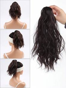 Children's Synthetic Wig, Grab Clip, Ponytail, Short, High Ponytail, Hair Extension, Water Ripple, Curly Hair, Women's Daily Wear - Multicolor - View 4