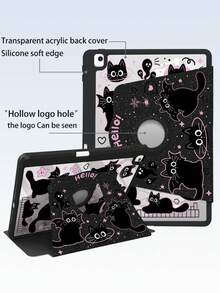 This Is A 3-Fold Rotating Protective Case, Featuring A Cartoon Black Cat Design And A Perforated Logo. It Is Compatible With The 10th/11th Generation And 11-Inch Pro (2025 Model), Supporting Auto Wake/Sleep Function And Providing Multi-Angle Support. This Protective Case Makes A Perfect Gift During Ramadan, And It Is Not A Magnetic Case. - Multicolor - View 3