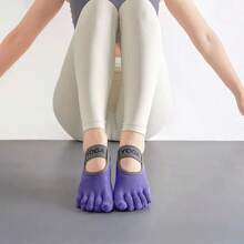 5/3/1 Pares Meias Esportivas com Cinco Dedos para Mulheres, Meias Curtas de Barco para Tornozelo Feminino, Adequadas para Ioga, Atividades ao Ar Livre, Pilates, Meias Curtas para Tornozelo, Antiderrapantes, Adequadas para Leggings, Corrida, Fitness, Pular Corda, Dança, Pilates, Meias Esportivas para Tornozelo - Multicolorido - Visão 8