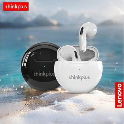  Lenovo Ht38 True Wireless Bluetooth Earbuds - In-Ear Headphones With Long Battery Life, High Sound Quality For Sports, Music & Gaming