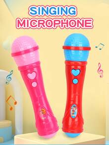 1 pieza Micrófono de karaoke para niños, micrófono de canto de plástico realista para educación temprana, instrumento musical interactivo para cultivar el sentido de la música (baterías no incluidas) - Multicolor - Ver 4