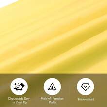 Yellow 6 Pack Plastic Table Cloth 54\ X 108\, Disposable Tablecloths Rectangle Table Cover, Plastic Tablecloths For Parties,Rectangle,Yellow - 黃色 - 查看 5