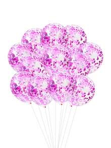 10pcs Hot Pink Activity Party Decoration Balloons Birthday First Birthday Opening Atmosphere Setup Balloon Set Romantic Confession Proposal Express Love Girlfriend Rose Red Black Sparkly Transparent Latex Valentines Day Back To School Advanced Atmosphere - 玫紅色 - 查看 2
