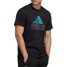 Adidas St Logogfx Tee Casual Graphic Print Round Neck Logo Short Sleeve T-Shirt, Black - Black - View 3