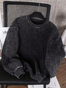 LILL 女士春夏植物印花 T 恤，略带弹性，修身，水洗做旧棉质黑色圆领短袖 T 恤，休闲日常 T 恤。 - 黑色 - 查看 3