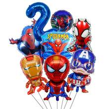 迪士尼授权酷炫卡通超级英雄蜘蛛侠任务系列铝箔气球，含蓝色数字铝箔气球，生日派对装饰，生日快乐气球套装，完美适用于生日成长仪式主题派对墙面装饰气球套装 - 彩色 - 查看 20