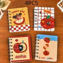 1-4pcs Apple Cat Spiral Notebooks, A7 Flip Page Mini Notebooks, Cute High-Quality Pocket Notebooks, Essential For Students And Teachers - Multicolor - View 9