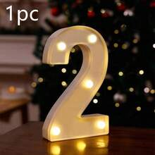 1个0-9数字LED装饰灯，适用于生日、婚礼、派对、家居、卧室装饰