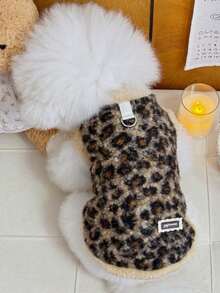 1pc Autumn/Winter Pet Sweatshirt, Cute Cat & Dog Thickened Vest, Comfortable Versatile Pet Apparel Suitable For Poodle, Teddy, Chihuahua, Maltese And Other Medium-Small Cats And Dogs For Daily, Home, And Outdoor Wear - Multicolor - View 3