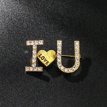 1枚“我爱你”情人节主题可爱优雅锌合金女士时尚胸针，可别在衣服、背包、帽子上，是情人节的理想礼物。 - 古金 - 查看 6