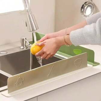 硅胶水槽防溅罩，加厚水槽止水塞，带吸盘浴室水槽防溅罩