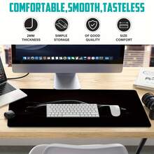 1 tấm lót chuột chơi game chủ đề xe đua màu đen mờ - Đế cao su chống trượt và bề mặt nhẵn, tấm lót bàn phím và chuột máy tính hình chữ nhật, phù hợp cho PC, Laptop, văn phòng và sử dụng tại nhà - Phong cách đua xe, được thiết kế dành cho game thủ và các chuyên gia. - đen và trắng - Xem 3