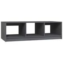 Mesa de centro vidaXL gris, 110x50x34 cm, madera maciza de pino. - Gris - Ver 9