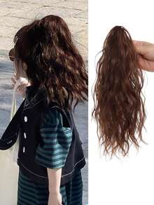 Children's Synthetic Wig, Grab Clip, Ponytail, Short, High Ponytail, Hair Extension, Water Ripple, Curly Hair, Women's Daily Wear - Multicolor - View 7