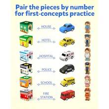 Coogam Montessori Sorting And Stacking Blocks With Nesting Garages Cars Stackable Number Boxes For Toddlers Learning Community Helpers Preschool Educational Toy Gift For 2 3 4 Year Old BabyNot Only Can It Bring Enjoyment, But It Also Has Educational Value. - Multicolor - View 3