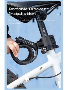 WEST BIKING 1.2M Bike Five Digit Combination Lock Anti Theft Steel Cable Lock Portable Mountain Road Bike Lock