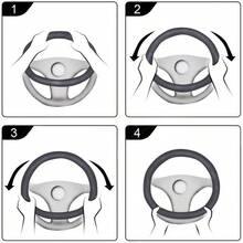 Soft D Shape Steering Wheel Cover, Warm Steering Wheel Cover Fashion Universal 15 Inch, Pink - 圓形 + 淺藍色 - 查看 8