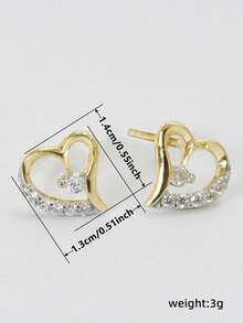 1 paire de boucles d'oreilles à tige en cubic zirconia cubique jolies pour adolescentes, pour la décoration quotidienne, pour les fêtes, bijoux, cadeau d'anniversaire