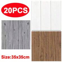 3D Wood Effect Tile Brick Wall Stickers Self-Adhesive Waterproof Foam Panel - Brown - View 5
