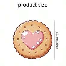0.5 Inch Heart Pattern Cookie Plan Stickers, Suitable For Scrapbooking, Calendars, Birthdays, Baby Shower Parties And Other Holiday Crafts