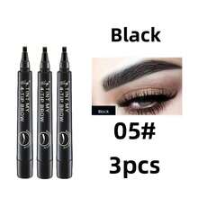 5pcs Lápiz de cejas líquido, cejas naturales efecto 3D, maquillaje a prueba de agua para cejas naturales, larga duración, resistente al agua, antiniebla, crea el aspecto natural de las cejas lápiz de cejas marrón oscuro, lápiz de cejas fácil de colorear, resistente a las manchas y duradero, fácil de implementar cejas claras, regalos hermosos para mujeres, regalos, vacaciones de navidad - 3 piezas (color n.° 05) - Ver 5