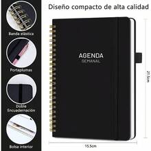 Agenda Semanal Sin Fecha para Mujer, Espaol Cuaderno Agenda Semanal de Trabajo, Cuaderno de Espiral A5, Sin Fecha, 21, 5x15, 5cm, para Mujer, para Planificacin Diaria - Rosa