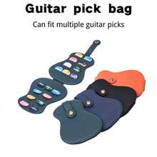 Guitar Pick Holder - Guitar Shaped Pick Organizer, Can Hold 18 Guitar Picks, Convenient Carrying, Elegant Cowhide Pick Pouch - 彩色 - 查看 6