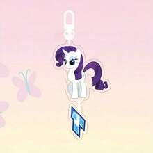 MY LITTLE PONY 1个小马宝莉亚克力钥匙扣吊坠 - 全息风格，包含暮光闪闪、柔柔和碧琪，创意金属钥匙圈，适合挂在背包、学习用品、宿舍和返校装饰上 - 彩色 - 查看 8