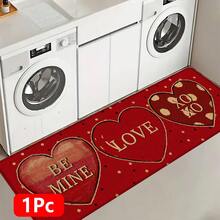 1 pieza Alfombra de lino con estampado de corazón para cocina, baño, felpudo, alfombra rectangular impresa en 3D para sala de estar, dormitorio, pasillo, baño, lavandería - Alfombra de poliéster para decoración del hogar interior y exterior - Multicolor - Ver 12
