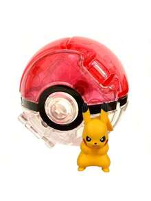 1Set/2PCS 1 Pokeball+1 Pokemon Model Toys,Pokemon Surprise Flipping Pet Ball,Fun Collectible Toy,Perfect For Birthday Gifts,Party Favors