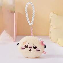 Miniso Series Rakko Plush Coin Purse Accessory - Soft Plush Material Pearl Chain & Star Decoration Bag/Portable Coin Storage Accessory(1 PC) - Apricot - View 3