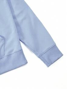 Women's Casual Jumper, Large Front Pocket, Relaxed Fit, Soft Fabric, Street Style, Comfortable For Everyday Wear, Suitable For Autumn - Gray Blue - View 9