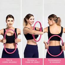 Pilates Kit 5 en 1 Kit Pilates Casa con Aro de Pilates Pelota Pilates Bandas Elásticas Banda de Resistencia para Pilates Anillo de Yoga para Pantorrillas para Yoga Pilates Fitness - rosa - Ver 7