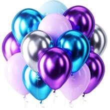 Bộ 30/50 bóng bay màu xanh dương và tím, bóng bay cao su 10 inch màu xanh dương và tím, bóng bay helium ánh kim bạc, thích hợp cho sinh nhật bé gái, đám cưới, tiệc mừng em bé, tiệc cô dâu, chủ đề xứ sở thần tiên, trang trí tiệc mùa đông băng giá. - Nhiều màu - Xem 1