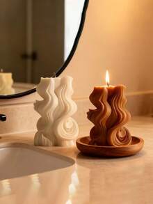Creative Wave Pattern Candles, Fragrant Home Decor Candles, Perfectly Enhance Home Decor Style, Add Warm Ambiance To The Room, An Artistic Gift For Friends And Family, Can Also Create A Charming Atmosphere. - Multicolor - View 4