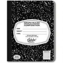 iScholar Composicion libro 100 hojas 5 x 5 grafico de rayas 9.75 x 7.5-inches de marmol negro cubierta 11100 - NegroBlanco - Ver 5