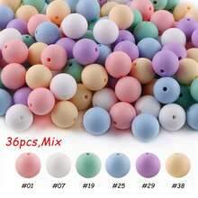A Mix Of 36 12mm Silicone Beads, Suitable For DIY Jewelry Bracelet Making As Well As Earrings, Necklaces, And Other Decorative Accessories - Multicolor - View 26